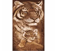 Картина за номерами Strateg Тигреня з мамою 50х25 см (WW037)