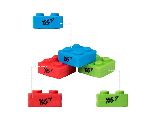 Ластик фигурный YES Blocks 3 цв./уп. (560527)