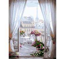Картина за номерами  Вікно в Париж розміром 30х40 см Strateg (SS-6500)