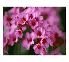 Картина за номерами  Рожеві квіти сакури розміром 40х50 см Strateg (GS238)