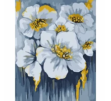Картина за номерами  Блакитні квіти у золоті 40*50 см. SANTI (954523)