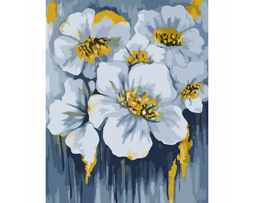 Картина за номерами Блакитні квіти у золоті 40*50 см. SANTI (954523)