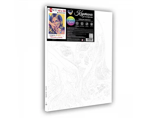 Картина за номерами Патріотична Дівчина з тату 40*50 см неонові фарби SANTI (954519)