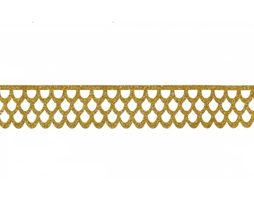 Фігурна стрічка самоклеюча блискуча Перо золота 1.5 м код: 742246