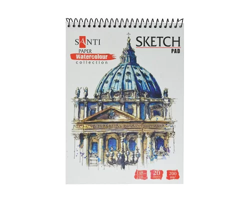 Альбом для акварелі Santi Travelling А5 Paper Watercolour Collection 20л 200г/м2 742606