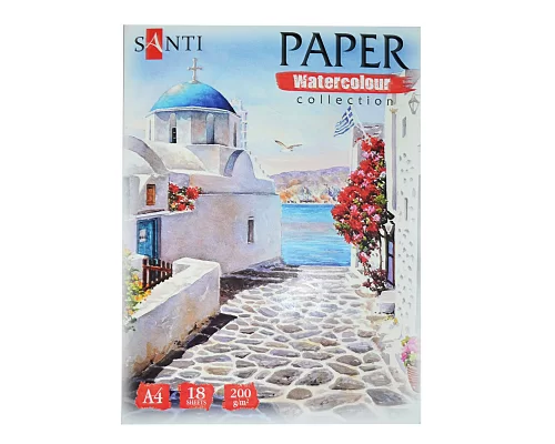 Набір аквар. папери Santi Travelling А4 Watercolor Paper Collection 18 л. 200г/м2 742619
