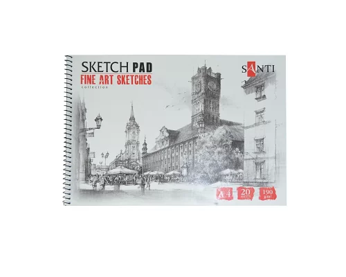Альбом для графіки Santi А4 Fine art sketches 20 л. 190 г/м2 код: 742620