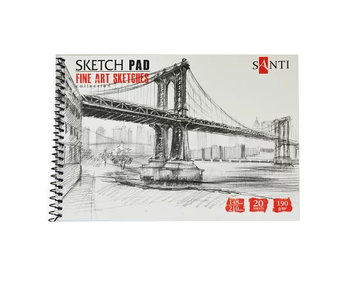 Альбом для графіки Santi А5 Fine art sketches 20 л. 190 г/м2 код: 742621