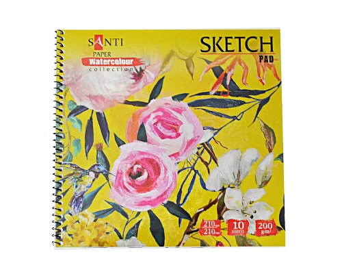 Альбом для акварели Santi Floristics 210*210 мм Paper Watercolour Collection 10 л. 742623