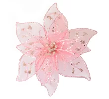 Квітка пуансеттії Yes Fun напівпрозорий ніжно-рожевий 18*18см код: 750335