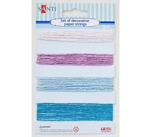 Набор шнуров бумажных декоративных 4 цвета 8м/уп. розово-голубой код: 952039