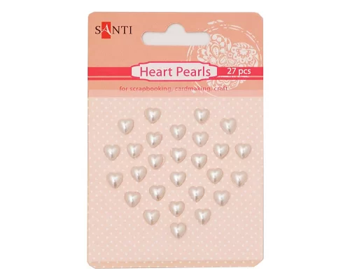 Набір перлин Santi самоклеючих сердечка перламутрові 27 шт код: 952656