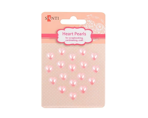 Набір перлин Santi самоклеючих рожеві сердечка 18 шт код: 952658