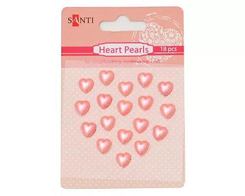 Набор жемчужин Santi самоклеющихся сердечки розовые 18 шт код: 952658