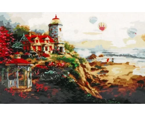 Картина за номерами Будиночок біля моря» 40*50см в коробці Dreamtoys код: DT-466