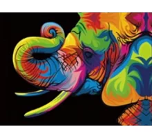 Алмазная мозаика Цветной слон 30*40см без рамки в кор. 39*8*5см
