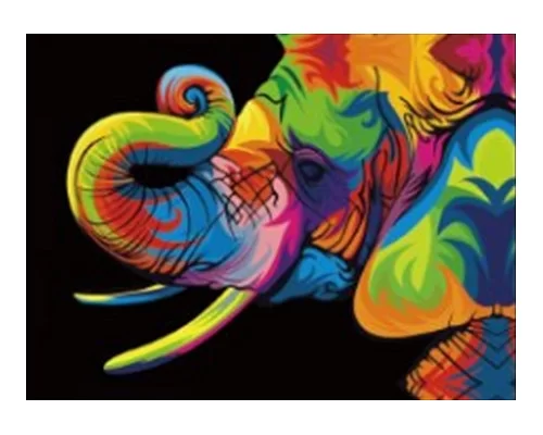Алмазная мозаика Цветной слон 30*40см без рамки в кор. 39*8*5см