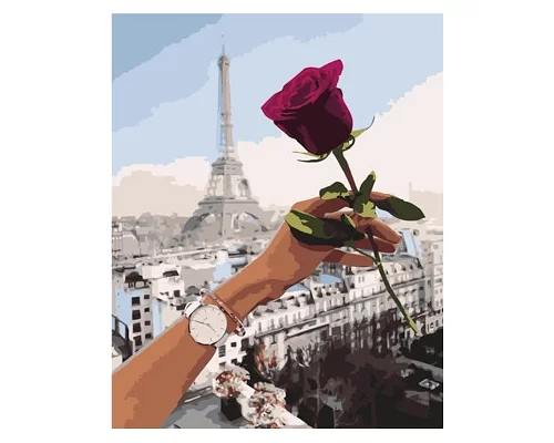 Картина за номерами Побачення в Парижі в Термопакет 40 * 50см