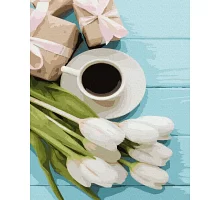 Картина по номерам Тюльпаны к кофе в термопакете 40*50см (GX38502)