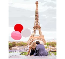 Картина по номерам Парижская любовь Premium цветной холст+лак в термопакете 40*50см (PGX4886)