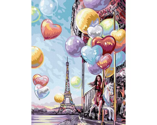 Картина по номерам №7 Девушка с воздушными шарами 30*40см в кор. 42*32*35см (KpN-03-07)
