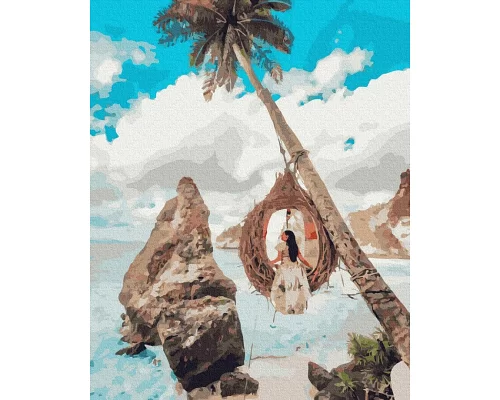 Картина по номерам Девушка на райских островах в термопакете 40*50см (GX37603)