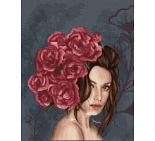 Картина по номерам Леди в розах в термопакете 40*50см (GX37456)