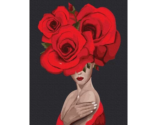 Картина по номерам Королева роз Premium цветной холст+лак в кор. 40*50см (PGX36694)