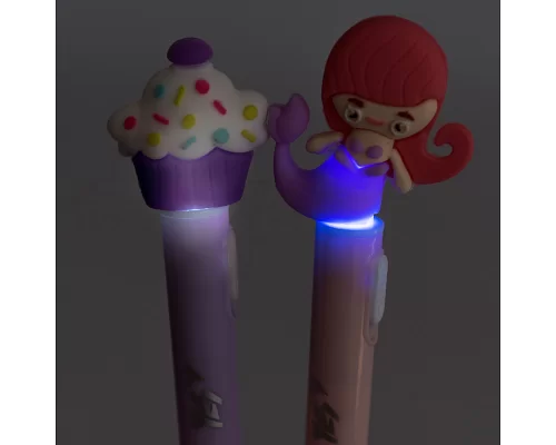 Ручка YES кулько-масляна «Sweet Mermaid» 08мм синя LED (412033)