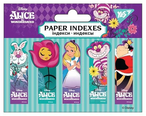 Індекси паперові YES Alice in Wonderland 50x15мм 100 шт (5x20) (170249)
