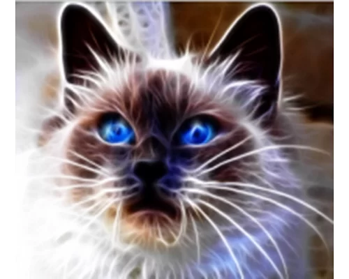 Алмазная мозаика флуоресцентная Голубоглазая кошка 30*40см без рамки, в кор. 42*6,5*4см (AG0009)