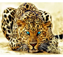 Алмазная мозаика флуоресцентная Леопард 30*40см без рамки, в кор. 42*6,5*4см (AG0007)