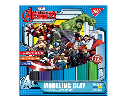 Пластилин YES Marvel.Avengers 12 цв. 240г (540509)