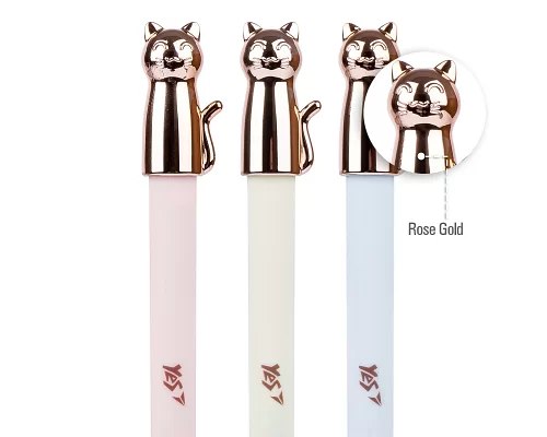 Ручка YES шарико-масляная Cute Cat 07мм синяя (412070)