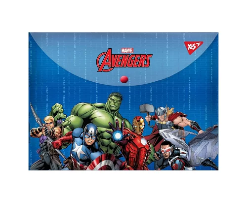 Папка-конверт YES на кнопці А4  Marvel.Avengers (491828)