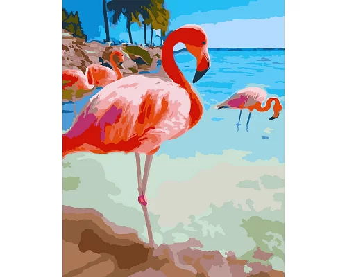 Набор картина по номерам Розовый фламинго 40*50 см. SANTI (954005)