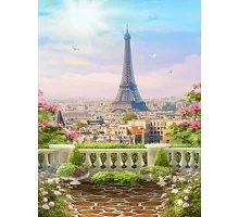 Алмазная мозаика Прекрасный вид Парижа 30*40см без рамки 40*8*5см (C526)