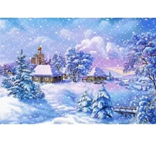 Алмазна мозаїка Снігова зима 30*40 см з рамкою 41 *31*25 см (H8721)