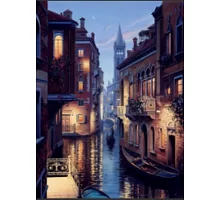 Алмазная мозаика Вечер в Венеции 30*40см с рамкой 41*31*25 см (H8714)