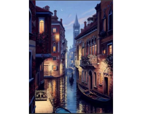 Алмазна мозаїка Вечір у Венеції 30*40 см з рамкою 41 *31*25 см (H8714)