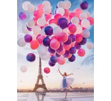 Алмазная мозаика Воздушные шары Парижа 30*40см без рамки 40*8*5см (ZX8327)