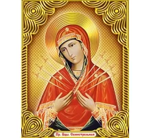 Алмазная мозаика икона Богородица Семистрельная 30*40см с рамкой 41*31*25 см (H8809)