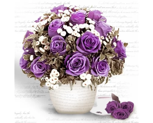 Алмазна мозаїка Букет фіолетових троянд 30*40 см без рамки 40 * 8 * 5 см (H8108)