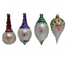 Дед Мороз+Снеговик Yes Fun 10 см фигурные в ящ. мiх (стекл. игрушка) (960066)