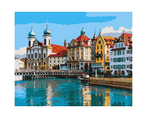 Картина по номерам в коробке Удивительная Швейцария 40*50 см. Santi (953931)