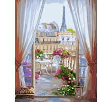 Картина по номерам Окно в Париж 40*50 см. Santi (953829)
