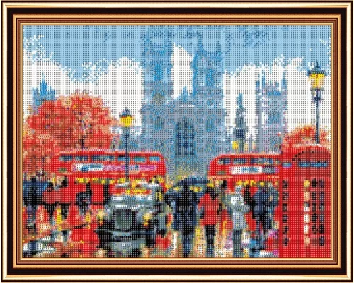 Алмазная мозаика Дождливый Лондон 40*50см на подрамнике Santi (954086)