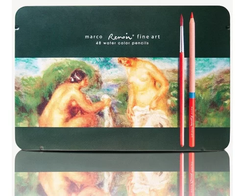 Набор акварельных карандашей Marco Renoir  Fine Art AQUA 48 шт в металлическом пенале (FineArtAQUA-48TN)