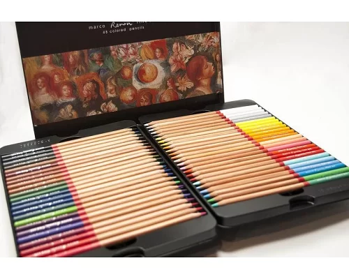 Набір кольорових олівців Marco Renoir Fine Art 48 шт. в металевому пеналі  (FineArt-48TN)