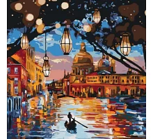 Картина по номерам Городской пейзаж Огни Венеции в термопакете 40*40см ТМ Идейка Украина (KHO2183)
